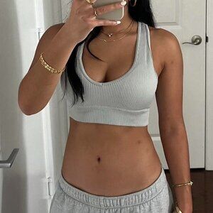 Urban Outfitters Women's Blue Crop-top